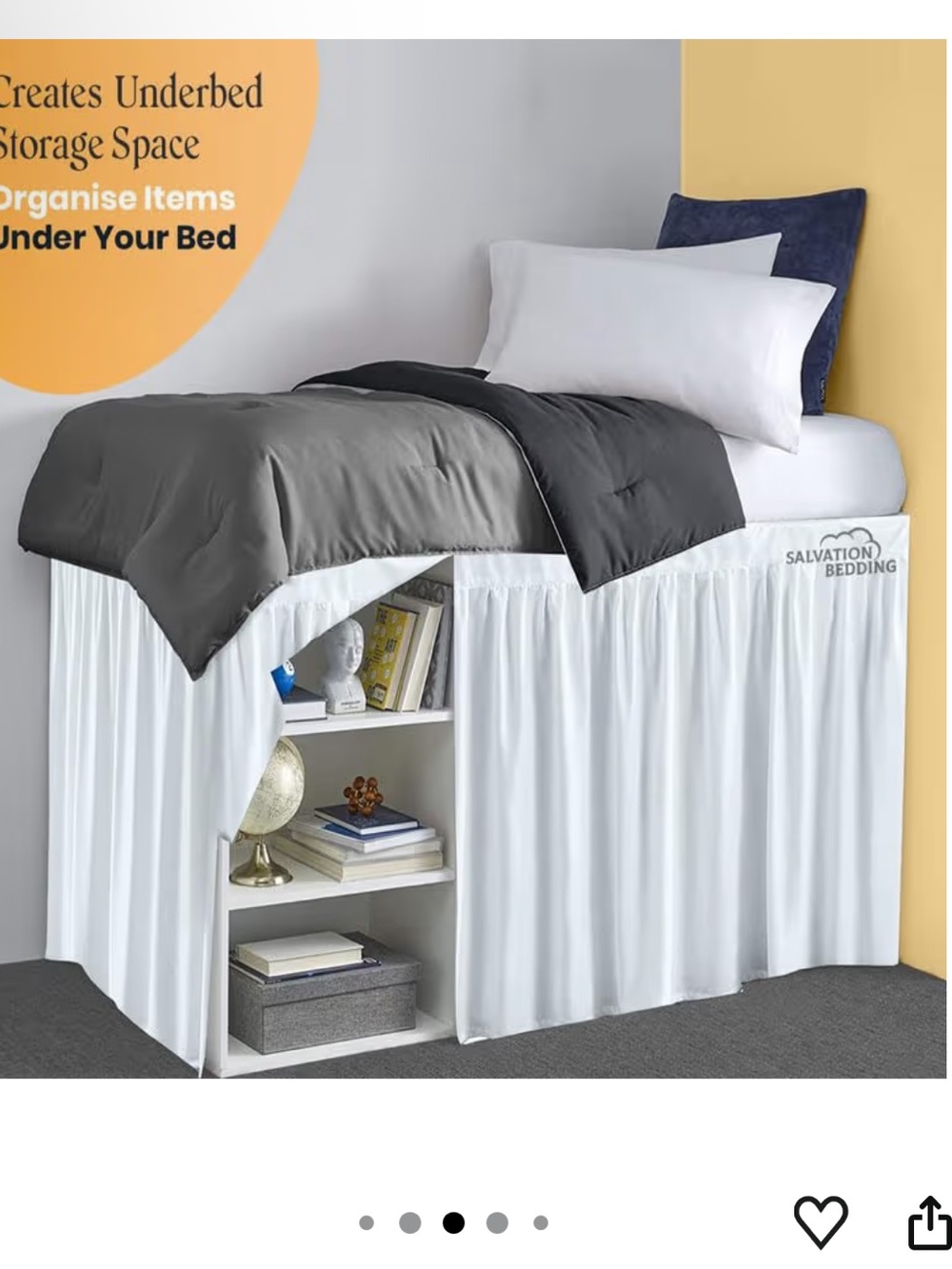 White 28 inch Bed Skirt for dorm
